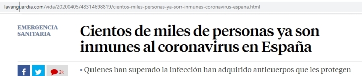 la vanguardia inmunidad coronavirus